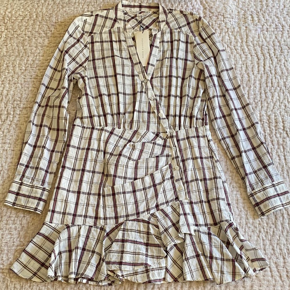 Veronica Beard Plaid Ruffle Dress